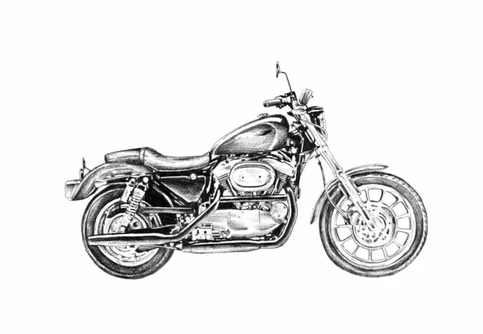 Kulik: Motorcycle Art Drawing Sketch 2