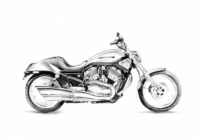 Kulik: Motorcycle Art Drawing Sketch 6
