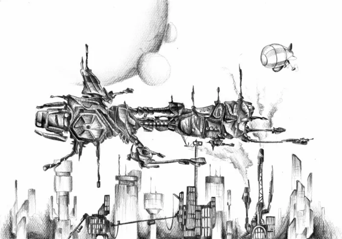 Kulik: Dibujo y boceto de arte cyborg de ciencia ficción 49