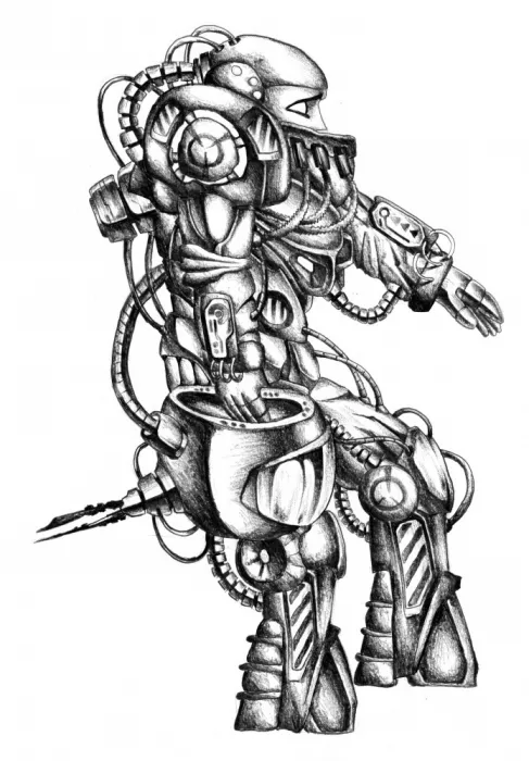 Kulik: Science Fiction Cyborg Art Drawing Sketch 74