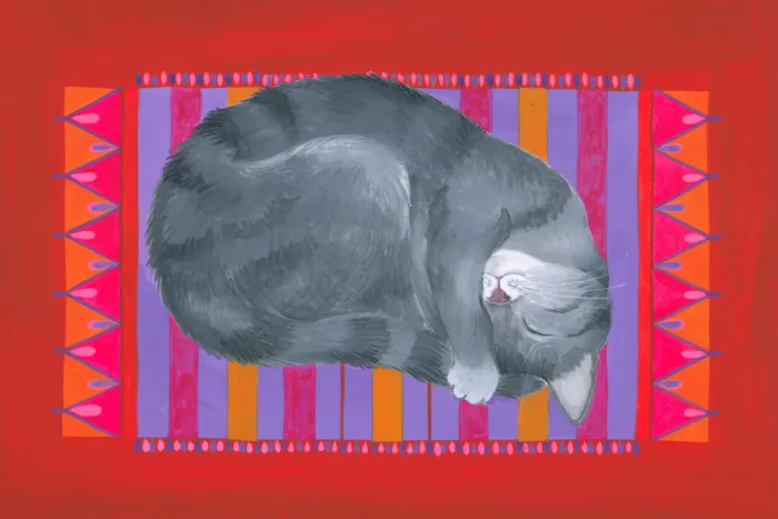 Brent, Isabelle: Träumende Katze auf der Matte
