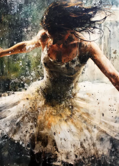 Jaszke, Justyna: Ballet Dancer Watercolor Art (2)