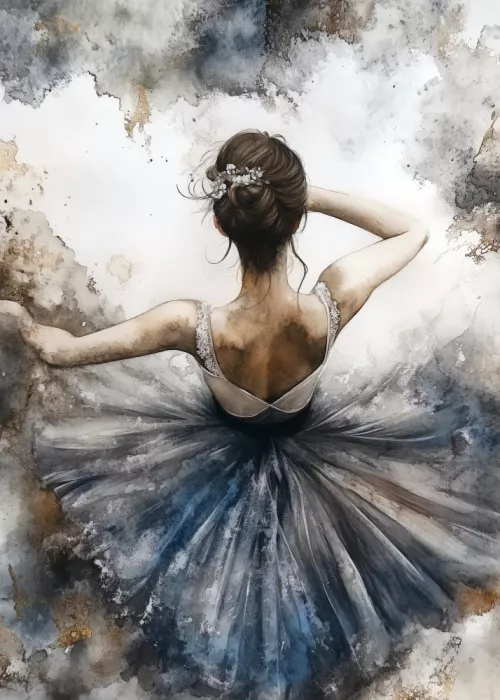 Jaszke, Justyna: Ballet Dancer Watercolor Art (1)