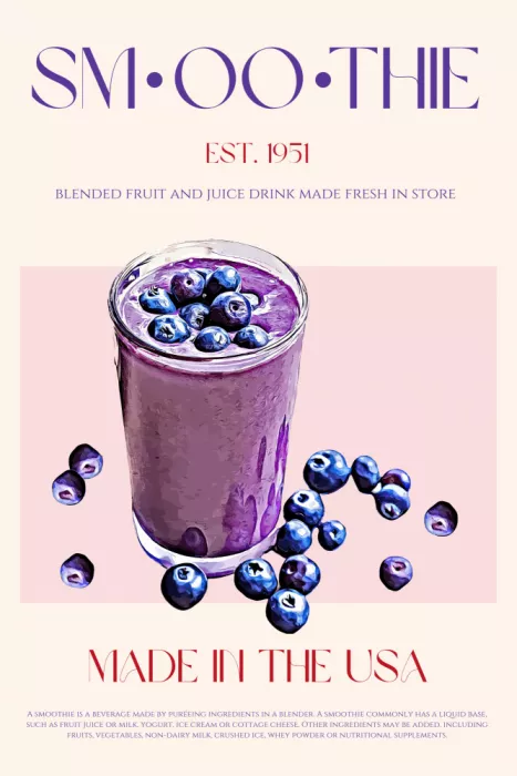 Khokhar, Nazma: Heidelbeeren-Smoothie-Illustration