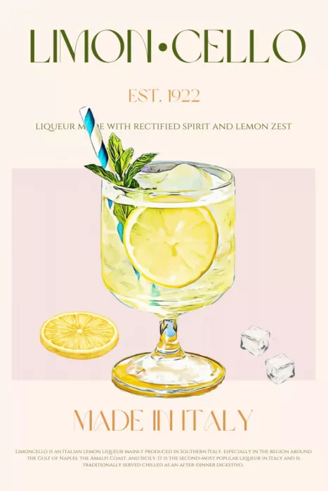 Khokhar, Nazma: Ilustración de una bebida Limoncello
