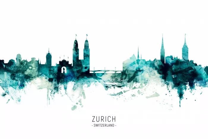 Tompsett, Michael: Skyline di Zurigo, Svizzera