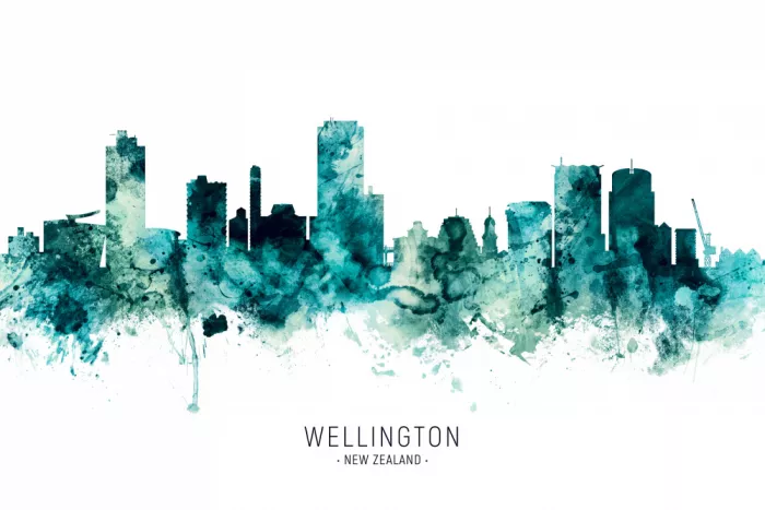 Tompsett, Michael: Skyline di Wellington, Nuova Zelanda