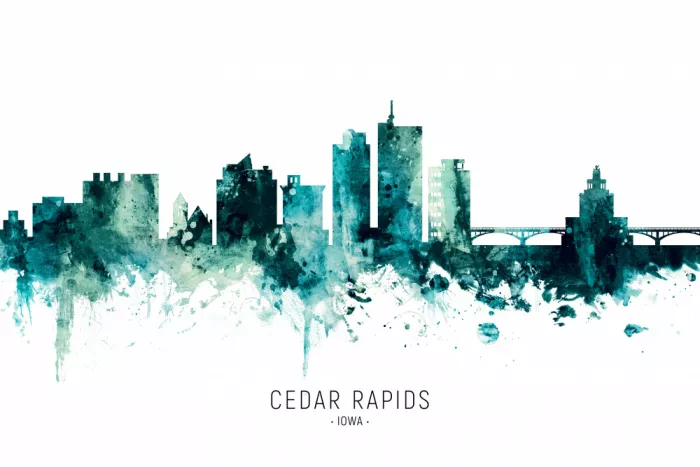 Tompsett, Michael: Silueta de Cedar Rapids Iowa