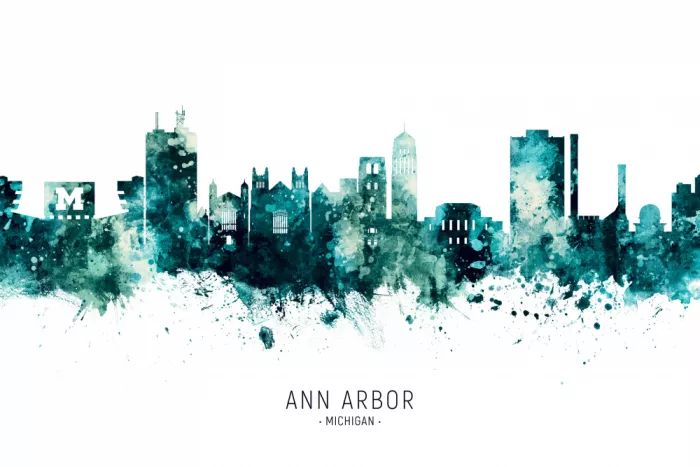 Tompsett, Michael: Skyline de Ann Arbor Michigan