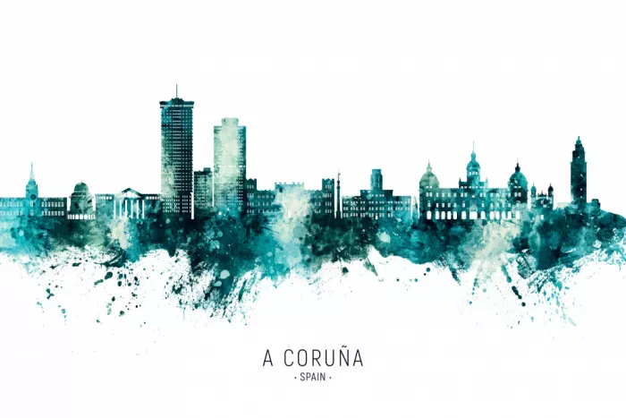 Tompsett, Michael: Skyline di A Coruña, Spagna