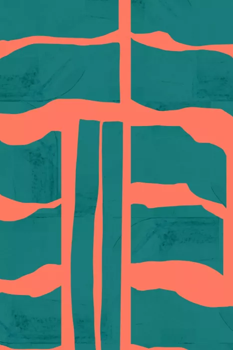 cartissi: Abstracción Turquesa y Coral 1