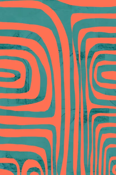 cartissi: Abstracción Turquesa y Coral 2