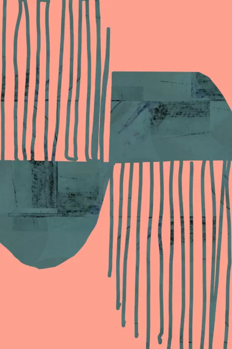 cartissi: Abstracción Turquesa y Coral 6