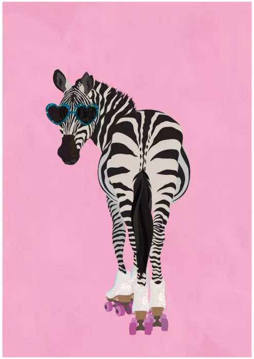 Manovski, Sarah: Rollerskating Zebra pink