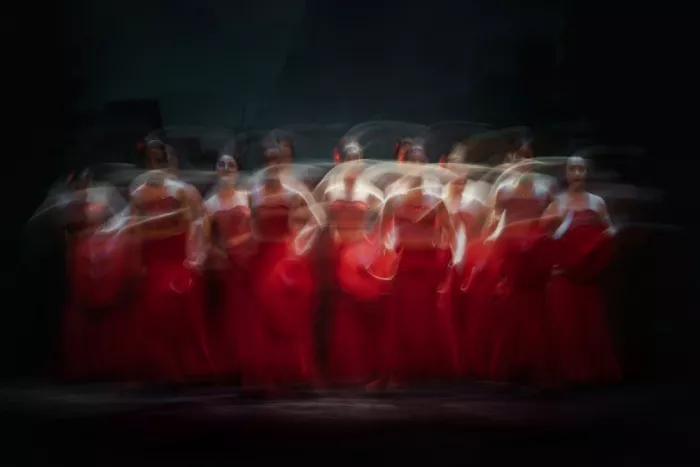 Zhao, Emma: Red dress dancers