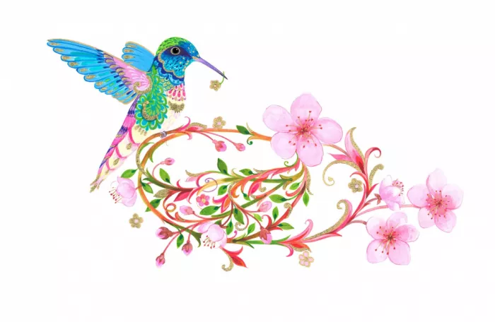 Brent, Isabelle: Colibrí y nido de flores