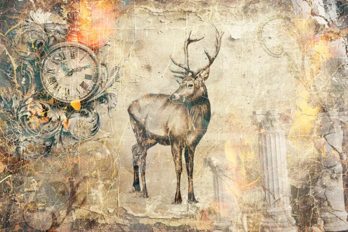 Kulik, Rafal: Jelen Národní Vintage Art Ilustrace Nástěnná Umělecká Práce 03