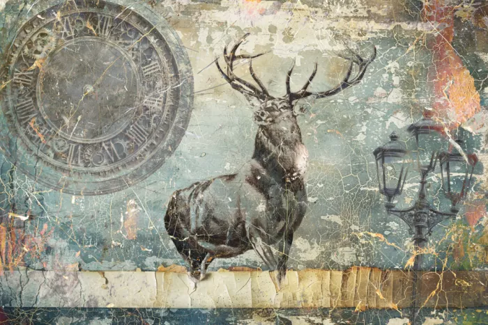 Kulik, Rafal: Cerf Stag Art Vintage Illustration Décoration Murale 05