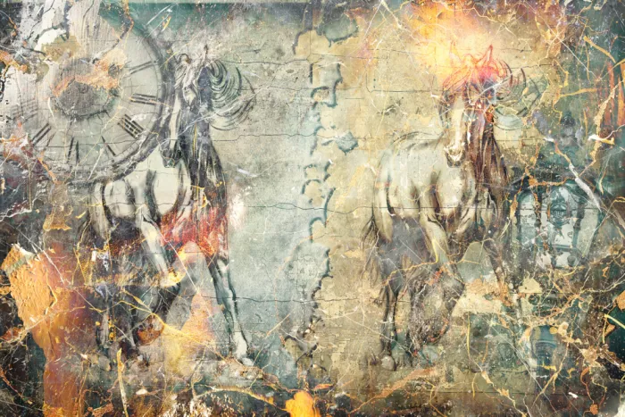 Kulik, Rafal: Arabisches Pferd Vintage Art Illustration Wandkunst 02