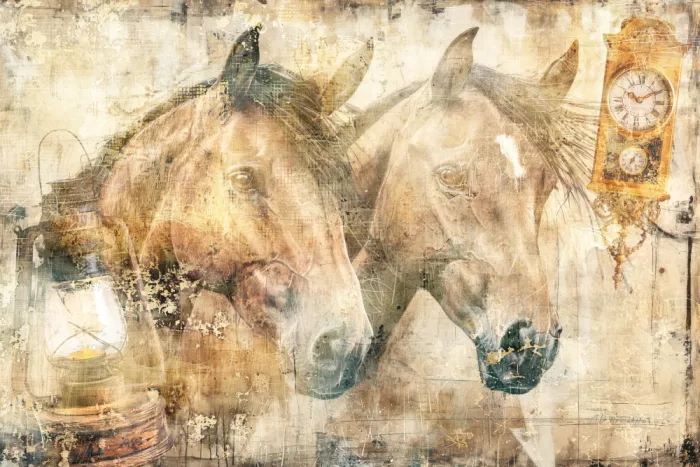 Kulik, Rafal: Pferd Vintage Art Wallart 07