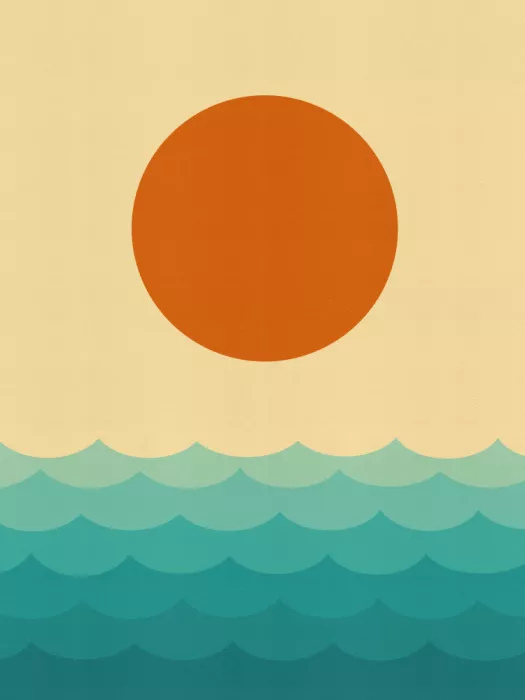 Costa, Vitor: Stylized Sunset Over Waves