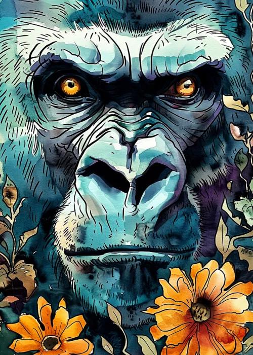 Jaszke, Justyna: Gorilla 4 animal art