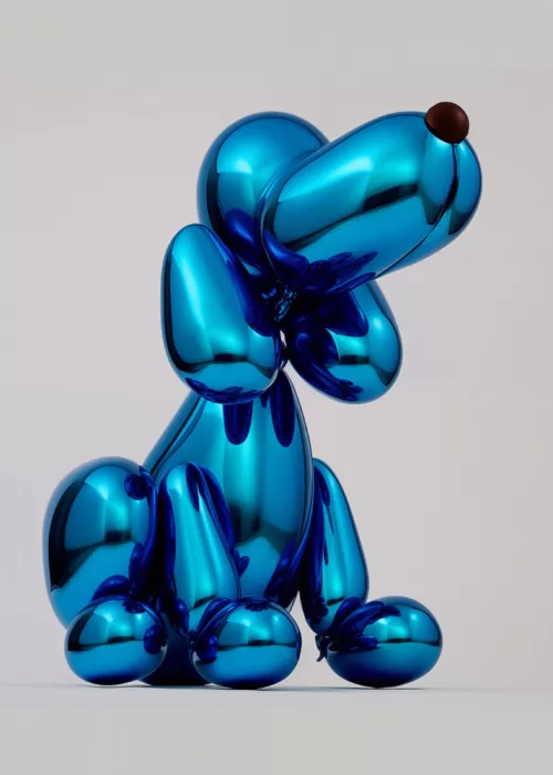 Magnusson, Andreas: Scultura di cane palloncino blu lucido