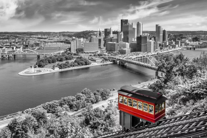 Viola, Melanie: Monochrome Pittsburgh Skyline