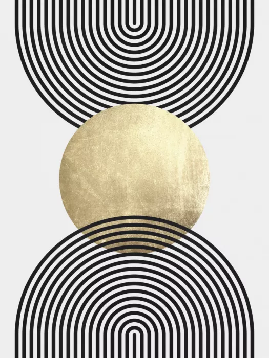 Costa, Vitor: Golden Textured Circle and Bold Black Lines