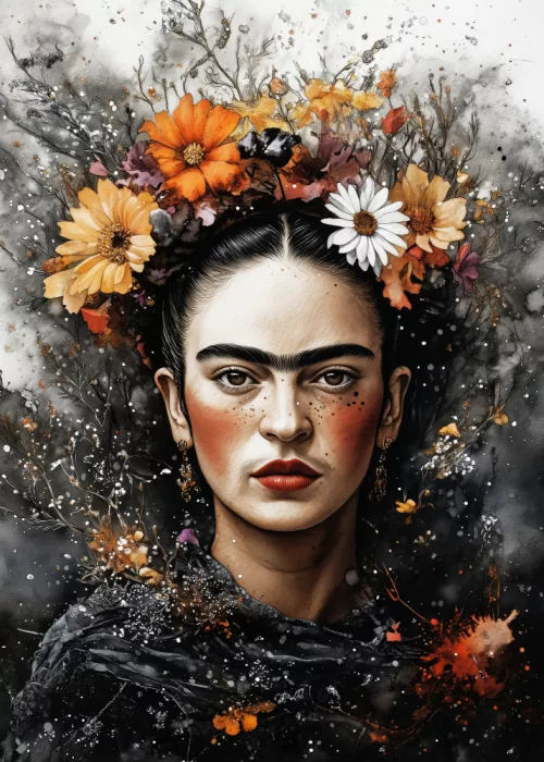 Jaszke, Justyna: Retrato de Frida con flores