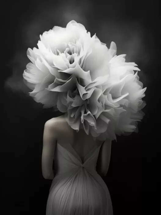 Paksoylu, Bilge: Bw Flower Girl Portrait