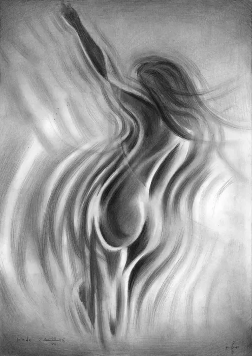 Akkers, Corné: Nude Figure With Flowing Lines