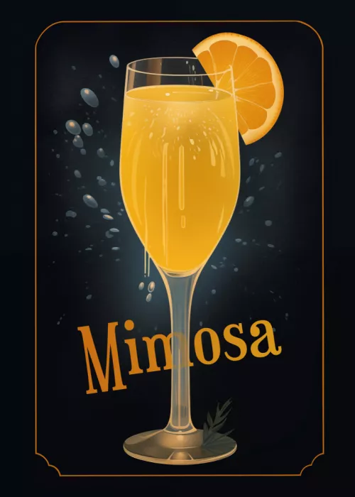 Magnusson, Andreas: Ilustración Vibrante de un Cóctel Mimosa