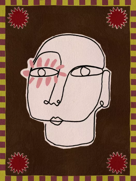 Dafai, Al Shatha: Minimalist Line Drawing Of A Face
