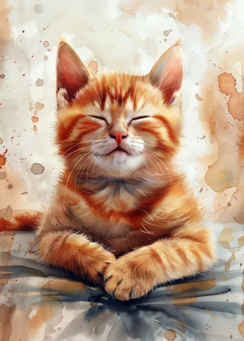 Jaszke, Justyna: Orange watercolor Kitty (96)