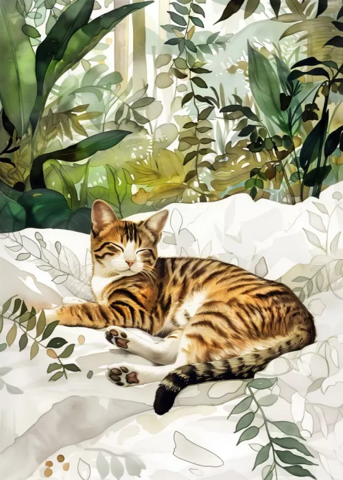 Jaszke, Justyna: Gato en la cama (151)