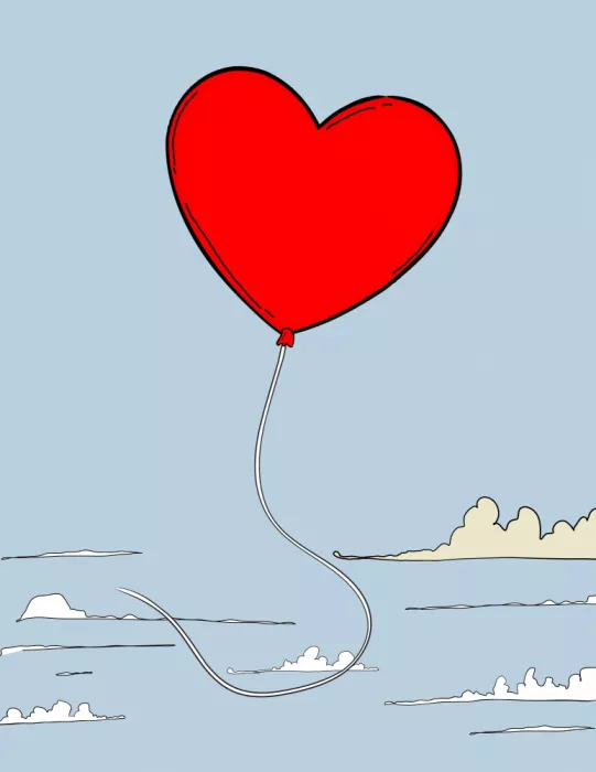 Nicholas: Palloncino a forma di cuore rosso vibrante