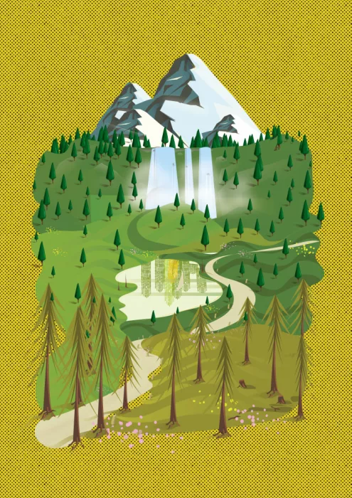 Nicholas: Paesaggio montano in stile vintage