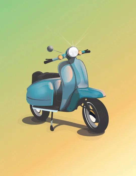Nicholas: Vintage Blue Scooter