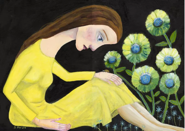 Bursic, Sharyn: Lady in the garden with lady bug