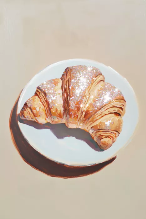 Prints, Art Melloi: Cornetto scintillante su un piatto