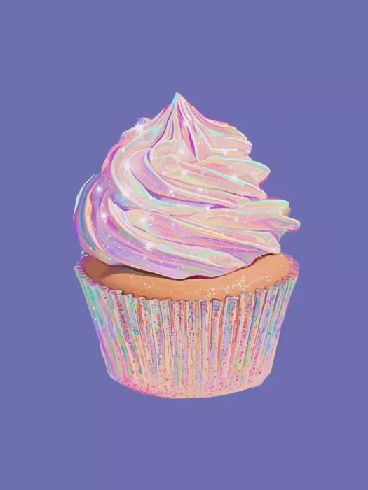 Prints, Art Melloi: Cupcake Arc-en-Ciel
