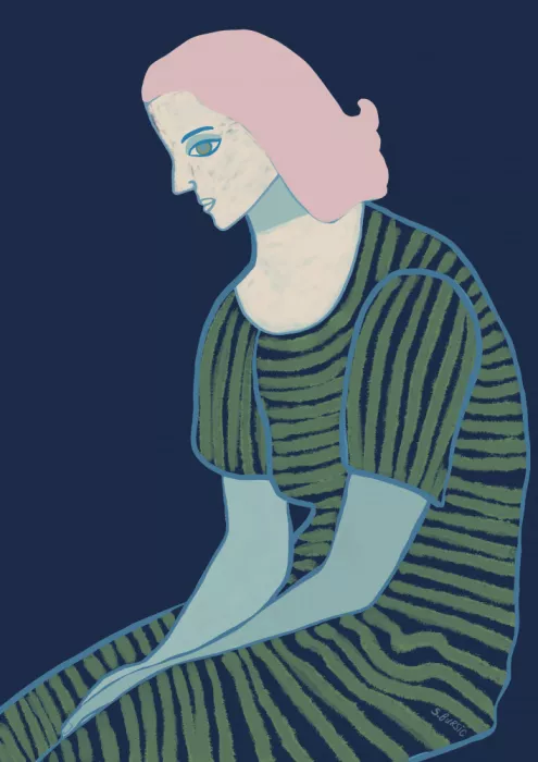 Bursic, Sharyn: Lady sitting
