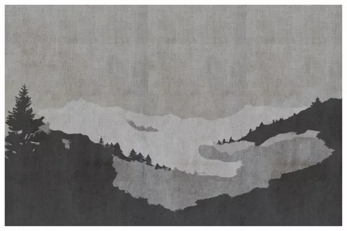 cartissi: Paisaje de lago brumoso en estilo de pintura de tinta