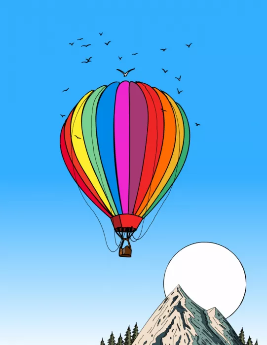 Nicholas: Globo alto sobre las montañas