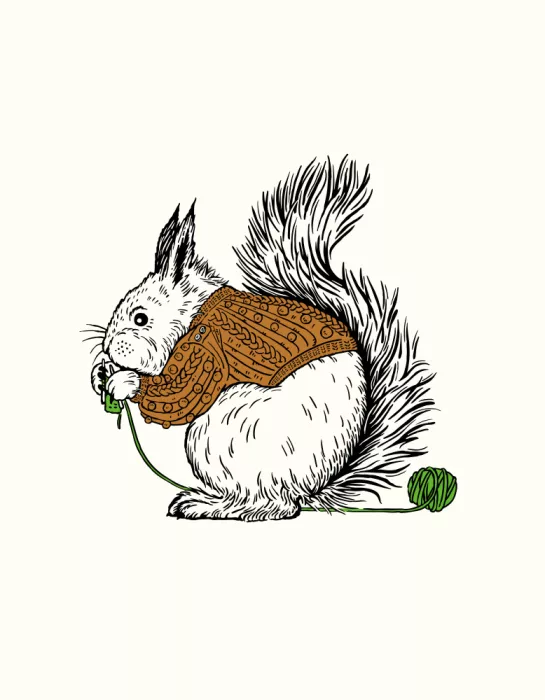 Sato, Mami: Knitted Squirrel Scene