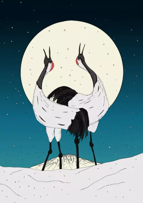 Nicholas: Gru al Fuji al chiaro di luna
