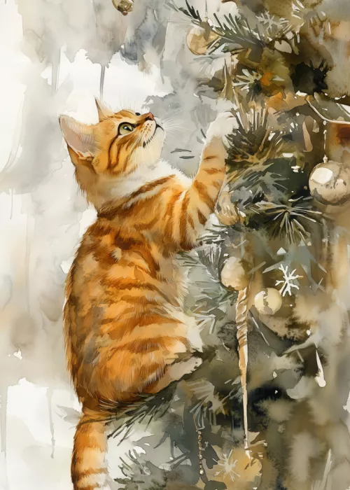 Jaszke, Justyna: Los Gatos aman el Árbol de Navidad (6)