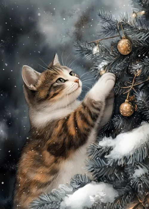 Jaszke, Justyna: Los Gatos Aman el Árbol de Navidad