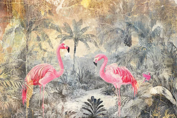 Kulik, Rafal: Flamingos Art Illustration Wall 1